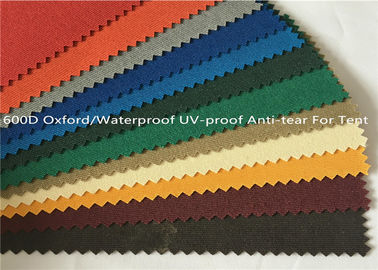 a tela de 100%P 600D Oxford revestiu a tela impermeável do dossel Fio-tingiu a Uv-prova do Anti-rasgo para a barraca exterior