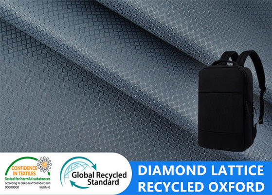Tela de revestimento de Oxford do poliéster do plutônio de Diamond Lattice Jacquard Recycled Pet