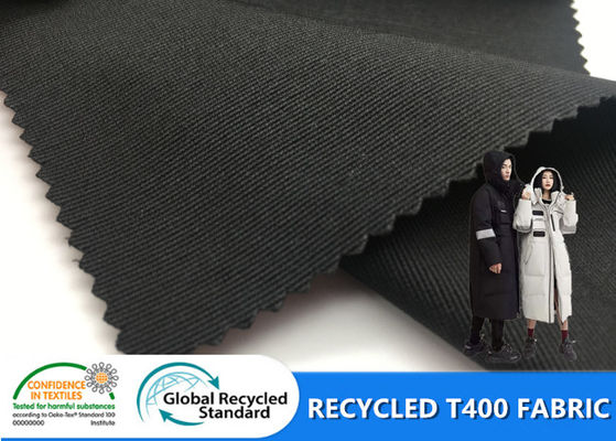 Tela exterior de esqui impermeável reciclada 100% do revestimento do inverno da tela de estiramento GRS do poliéster T400